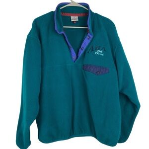 Vintage 90s ABA BMX Racing Green Blue Synchilla Fleece Pullover Size Medium